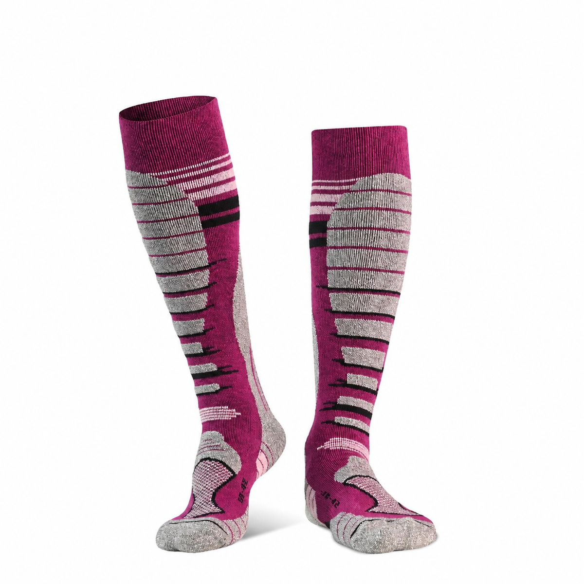 Alpine Merino Ski Socks in rose on a clean white background